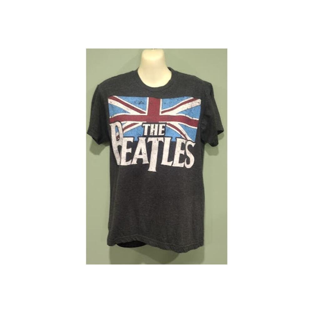 Beatles‎ T-shirt, Gray with Distressed Design, Size S